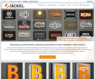 Buchstaben-Jaeckel.de(3D Buchstaben und Leuchtbuchstaben aus eigener Manufaktur) Screenshot