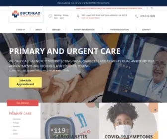 Buckheadprimarycare.com(Buckhead Primary and Urgent Care Clinic) Screenshot