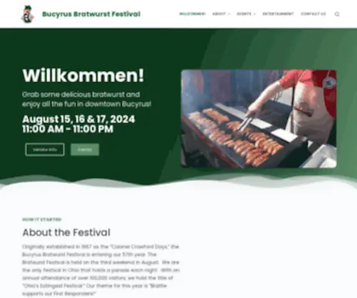 Bucyrusbratwurstfestival.com(The Bratwurst Festival is an annual 3 day event with entertainment) Screenshot