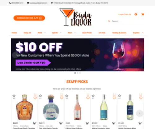 Budaliquor.com(Buda, TX Wine, Beer, & Liquor) Screenshot