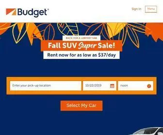 Budget.com(Discount car rental rates and rental car deals) Screenshot