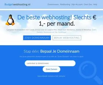 Budgetwebhosting.nl(HOSTING NERGENS GOEDKOPER) Screenshot
