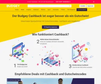 Budgey.de(Gutscheine und Cashback für die beliebtesten Online) Screenshot