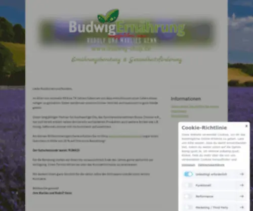 Budwig-Ernaehrung.de(Dr. Johanna Budwig) Screenshot