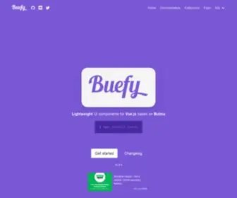 Buefy.org(Lightweight UI components for Vue.js based on Bulma) Screenshot
