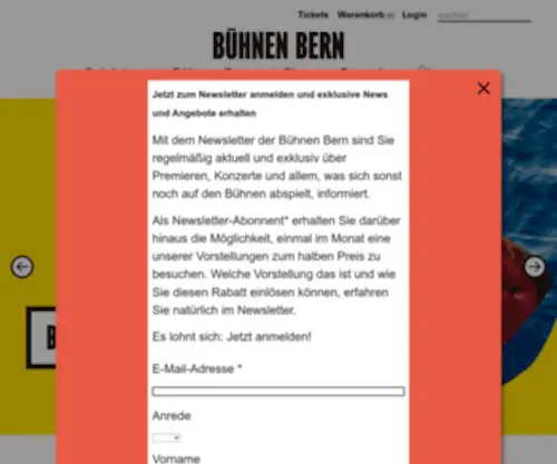 Buehnenbern.ch(Das Vierspartenhaus heisst Sie herzlich willkommen) Screenshot