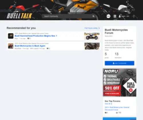 Buelltalk.com(Buell Motorcycles) Screenshot