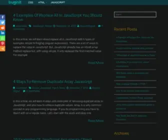 Buginit.com(HTML, CSS, and JavaScript Tutorials, References, Articles and Stuff) Screenshot
