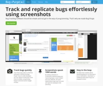 Bugpurge.com(The bug tracker) Screenshot