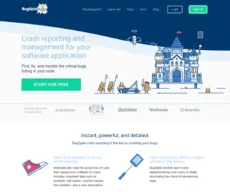 Bugsplatsoftware.com(Powerful Crash Reporting for Teams of Any Size) Screenshot