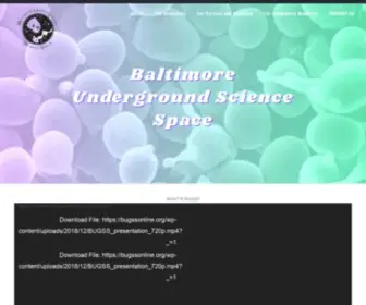 Bugssonline.org(Baltimore Underground Science Space) Screenshot