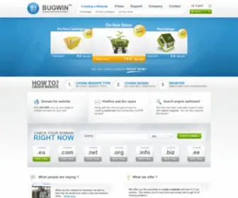 Bugwin.com(Create a website right now) Screenshot