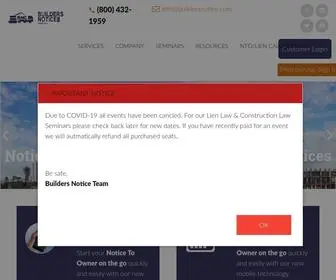 Buildersnotice.com(Builders Notice Corporation) Screenshot