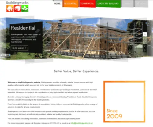 Buildingworks.co.nz(Contact 021770417. Buildingworks) Screenshot