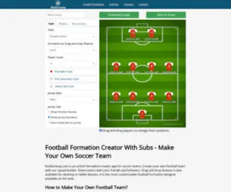 Buildlineup.com(Football Formation Creator) Screenshot