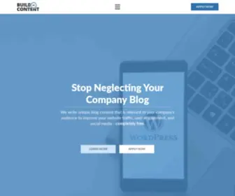 Buildmycontent.com(Free Blog Writing & Management Services) Screenshot