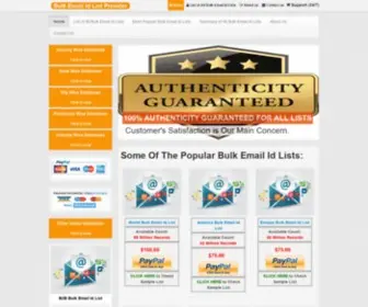 Bulkemailidlists.com(Bulk email id lists) Screenshot