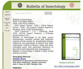 Bulletinofinsectology.org(Bulletin of insectology) Screenshot