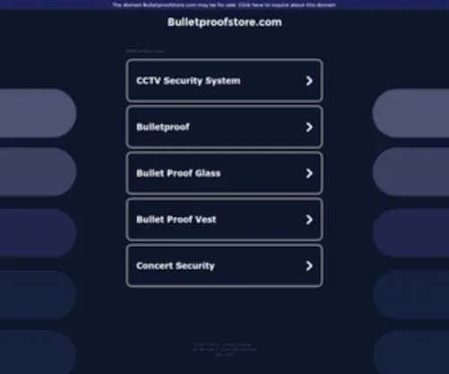 Bulletproofstore.com(Premium domain) Screenshot