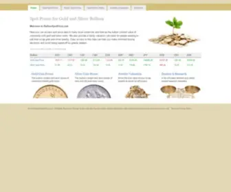 Bullionspotprice.com(Bullion Spot Price for Gold and Silver (in multiple currencies)) Screenshot