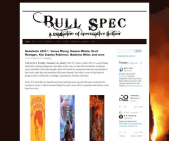 Bullspec.com(Bull Spec is a magazine of speculative fiction) Screenshot