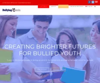 Bullyingcanada.ca(Giving bullied kids a brighter future) Screenshot