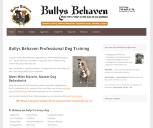 Bullysbehaven.com(Dog Training) Screenshot