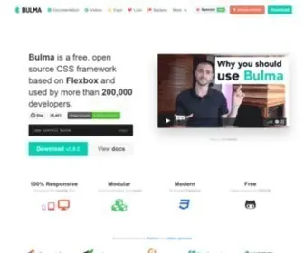 Bulma.io(Free, open source, and modern CSS framework based on Flexbox) Screenshot