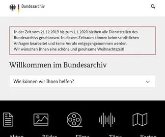 Bundesarchiv.de(Startseite Bundesarchiv) Screenshot