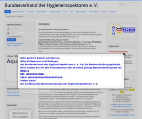 Bundesverband-Hygieneinspektoren.de(Bundesverband der Hygieneinspektoren e) Screenshot