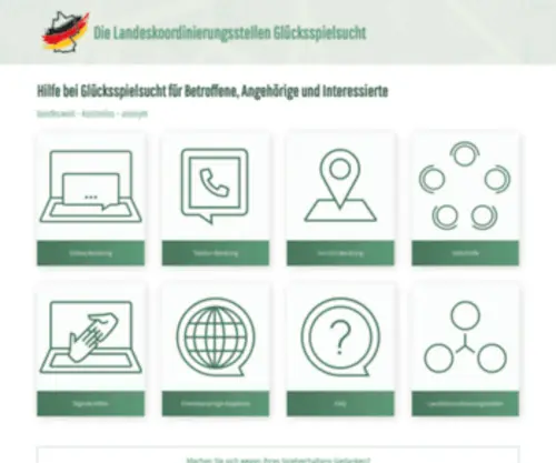 Bundesweit-Gegen-Gluecksspielsucht.de(Bundesweite Anlaufstelle) Screenshot