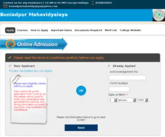 Buniadpurmahavidyalayaadmission.in(Buniadpurmahavidyalayaadmission) Screenshot