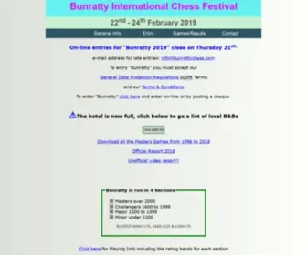 Bunrattychess.com(Bunratty International Chess Festival Bunratty International Chess Festival) Screenshot