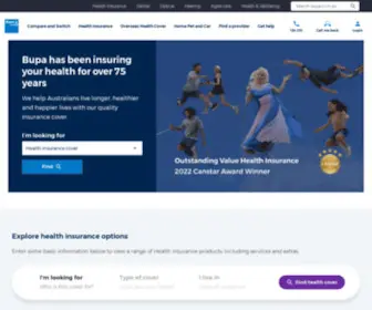Bupa.com.au(Private health Insurance made easy with Bupa) Screenshot