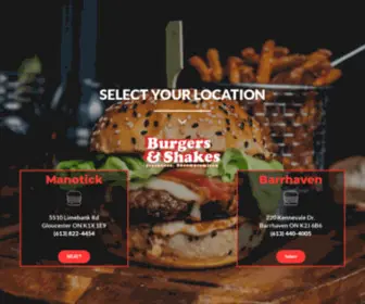 Burgersandshakes.ca(Ordering system Burgers and Shakes) Screenshot