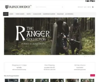 Burgschneider.ca(Medieval Clothing produced and designed by Burgschneider) Screenshot