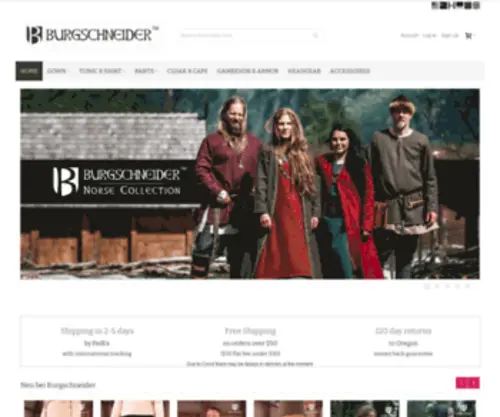 Burgschneider.com(Medieval Clothing produced and designed by Burgschneider) Screenshot