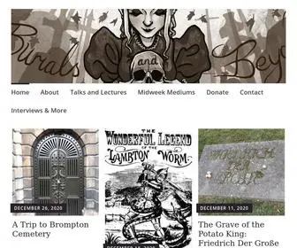 Burialsandbeyond.com(Life, death and the weird bits in-between) Screenshot