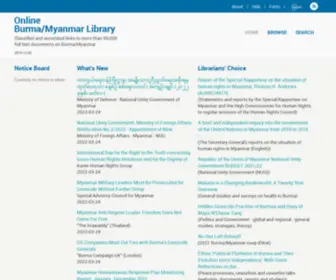 Burmalibrary.org(The Online Burma Myanmar Library) Screenshot