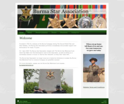 Burmastar.org.uk(Burma Star Association) Screenshot