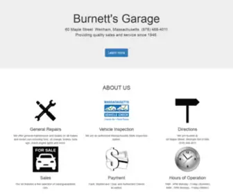 Burnettsgarage.com(Burnett's Garage 60 Maple Street Wenham MA) Screenshot