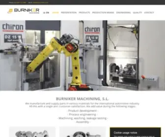 Burniker.com(Burniker Machining S.L) Screenshot