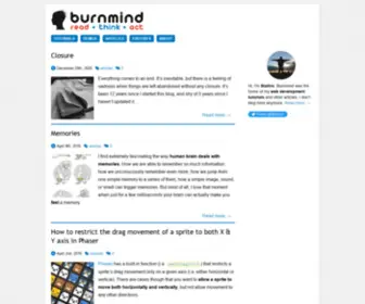 Burnmind.com(Burnmind contains web development tutorials along with articles on several stuff) Screenshot