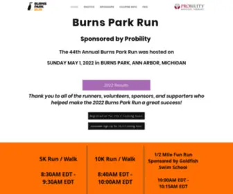 Burnsparkrun.org(Burns Park Run) Screenshot