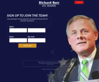 Burrforsenate.com(Senator Richard Burr) Screenshot