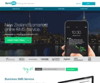 Burstsms.co.nz(New Zealand's Premier Online SMS Software for Business Text Messaging`) Screenshot