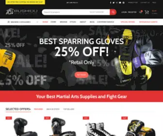 Bushidocanada.com(Bushido Martial Arts and Fight Gear Supply) Screenshot