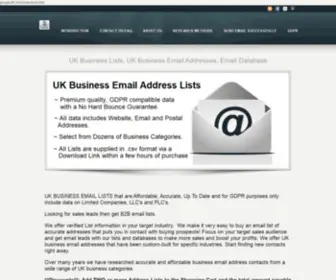 Businessemaillistuk.co.uk(Business Email Mailing Address Lists of UK Companies) Screenshot