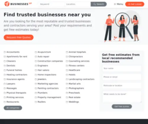 Businessesup.com(Find Trusted Businesses Near You) Screenshot