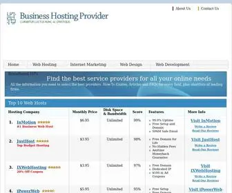 Businesshostingprovider.com(Helping Online Businesses Find Quality Service Providers) Screenshot